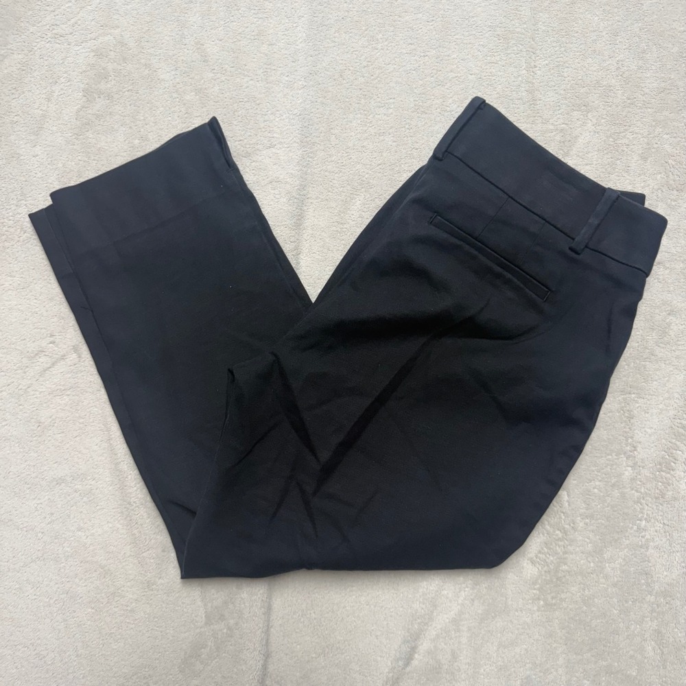 Loft Julie Riviera Pant Black Straight Leg Trousers 6P Mid Rise 463783